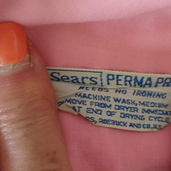 Sears Vtg. 70's pink Perma press topb, XL- XXL - Picture 5 of 6